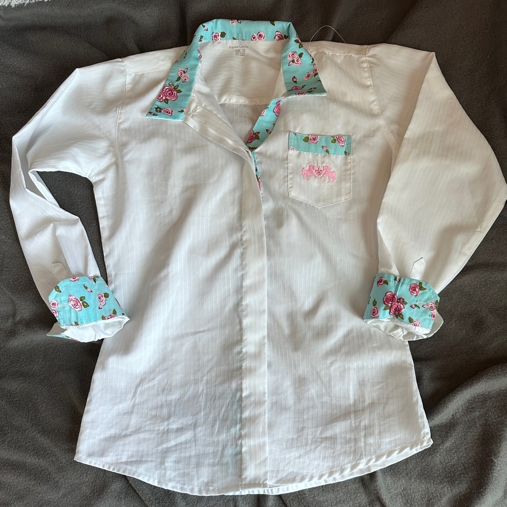 Equine Couture Show Shirt Youth 14 white NWOT